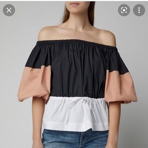 STAUD Juliet off the shoulder poplin top
